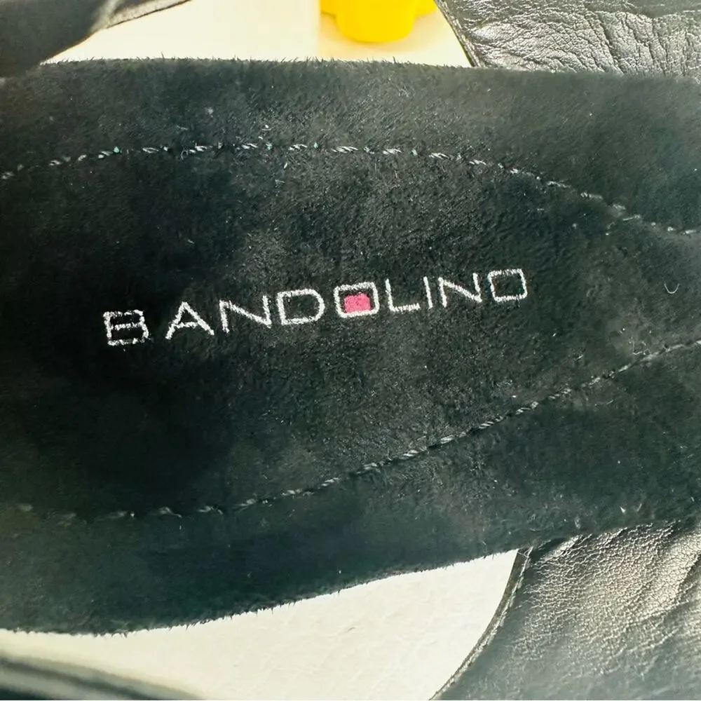 Bandolino Womens Sandals Shoes Black Wedge Slip On‎ Open Toe Size 8.5